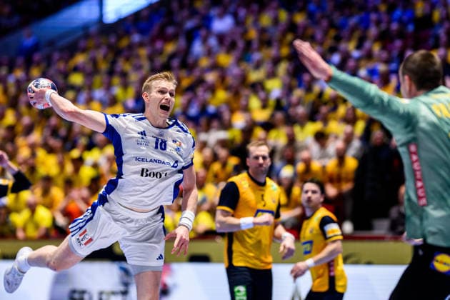 260125 Ellidi Vidarsson of Iceland during the EHF European Handball Championship main round match between Iceland and Sweden on January 25, 2026 in Malmö Photo Petter Arvidson BILDBYRAN kod PA PA1138 handball handball handball handballs em 2026 island iceland sverige sweden ehf european handball championship bbeng  Copyright: PETTERxARVIDSON BB260125PA162