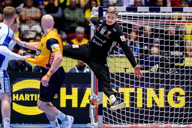 260125 Goalkeeper Viktor Hallgrimsson of Iceland during the EHF European Handball Championship main round match between Iceland and Sweden on January 25, 2026 in Malmö Photo Petter Arvidson BILDBYRAN kod PA PA1138 handball handball handball handballs em 2026 island iceland sverige sweden ehf european handball championship bbeng  Copyright: PETTERxARVIDSON BB260125PA163