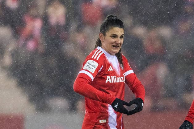 GOOGLE PIXEL Womens Bundesliga FC Bayern Munich RB Leipzig 25 01 2026 Jovana Damnjanovic FC Bayern Munich, 9 , Goal, Goal celebration GOOGLE PIXEL Womens Bundesliga, FC Bayern Munich RB Leipzig, Munich, FC Bayern Campus on 25 01 2026 DFB REGULATIONS PROHIBIT ANY USE OF PHOTOGRAPHS AS IMAGE SEQUENCES AND OR QUASI VIDEO Copyright: xBEAUTIFULxSPORTS Wunderlx