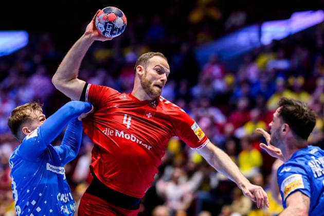 260125 Lenny Rubin of Switzerland during the EHF European Handball Championship main round match between Switzerland and Croatia on January 25, 2026 in Malmö Photo Petter Arvidson BILDBYRAN kod PA PA1139 handball handball handballs em 2026 schweiz croatia ehf european handball championship switzerland kroatien bbeng grappa33  Copyright: PETTERxARVIDSON BB260125PA223