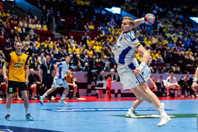 Iceland v Sweden, EHF EURO 2026, Malmo, Sweden Malmo, Sweden. 25th of January, 2026. Ellidi Vidarsson (18) of Iceland seen during the mens EHF Euro 2026 match between Iceland and Sweden at Malmo Arena in Malmo. Sweden, Malmo, Malmö Arena  Copyright: xGonzalesxPhoto TobiasxJorgensenx