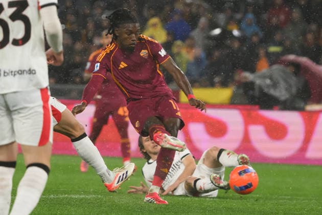 Donyell Malen of AS Roma in action during the Serie A 2025 2026 football match between AS Roma and AC Milan at Stadio Olimpico in Rome (Italy), January 25, 2026. AndreaxStaccioli