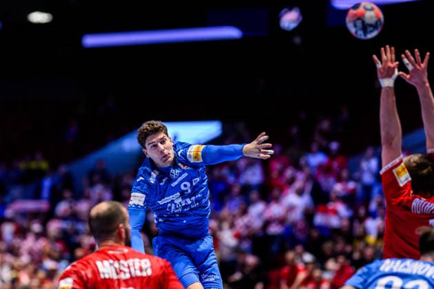 260125 Luka Lovre Klarica of Croatia during the EHF European Handball Championship main round match between Switzerland and Croatia on January 25, 2026 in Malmö Photo Petter Arvidson BILDBYRAN kod PA PA1139 handball handball handball handballs em 2026 schweiz croatia ehf european handball championship switzerland kroatien bbeng grappa33  Copyright: PETTERxARVIDSON BB260125PA248
