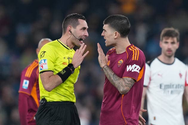 Andrea Colombo Roma™s Gianluca Mancini during the Serie A EniLive soccer match between Roma and Milan at the Rome s Olympic stadium, Italy - Sunday January 25, 2026 - Soccer ( Photo by Alfredo Falcone LaPresse )  Copyright: xAlfredoxFalcone LaPressex