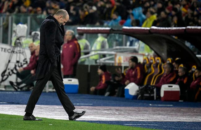 January 25, 2026, Rome, Italy: Milan s head coach Massimiliano Allegri reacts during the Serie A soccer match between AS Roma and AC Milan at the Olimpico stadium in Rome, Italy, 25 January 2026. ANSA RICCARDO ANTIMIANI. Serie A: Roma Vs Milan  - ZUMAa110 20260125_zaf_a110_059 Copyright: xRiccardoxAntimianix