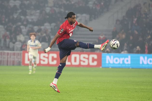 FOOTBALL : LOSC Lille vs RC Strasbourg - Ligue 1 J17 - 25 01 2026 Nathan NGOY (LOSC Lille) lors du match LOSC Lille vs RC Strasbourg, Ligue 1 J19, Decathlon Arena stade Pierre Mauroy, le 25 janvier 2026 - photo Laurent Sanson PsnewZ  Copyright: xLaurentxSANSONx xPsnewZx
