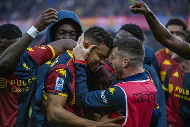 CALCIO - Serie A - Genoa CFC vs Bologna FC GENOA S CELEBRATION AFTER THE THIRD GOAL during Genoa CFC vs Bologna FC, Italian soccer Serie A match in Genoa, Italy, January 25 2026 Genoa Italy  Copyright: xIPAxSport ABACAx