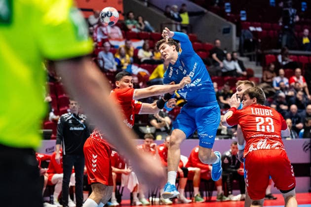 Switzerland v Croatia, EHF EURO 2026, Malmo, Sweden Malmo, Sweden. 25th of January, 2026. Luka Lovre Klarica (9) of Croatia seen during the mens EHF Euro 2026 match between Switzerland and Croatia at Malmo Arena in Malmo. Sweden, Malmo, Malmö Arena  Copyright: xGonzalesxPhoto TobiasxJorgensenx