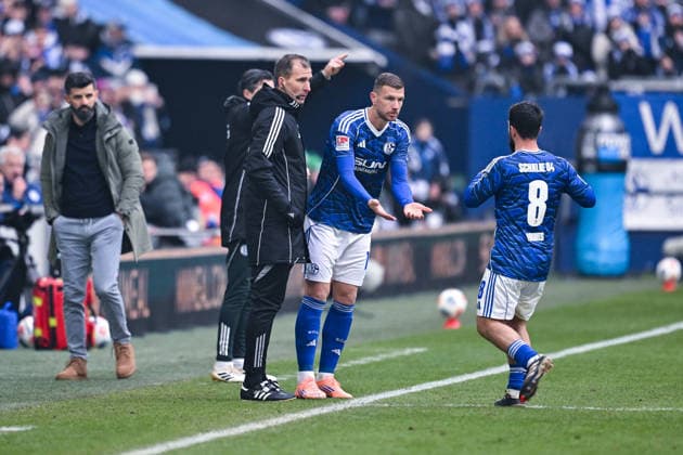25 01 2026, Football, 2 Bundesliga, Season 2025 2026, Matchday 19, FC Schalke 04 1 FC Kaiserslautern, Substitution Edin Džeko Dzeko FC Schalke 04 for Amin Younes FC Schalke 04 , xRHR PHOTO YYx Copyright: KROEGER RHR-FOTOx RHR-FOTO YY