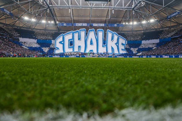 2 Bundesliga FC Schalke 04 1 FC Kaiserslautern on 25 01 2026 in the Veltins Arena on Schalke The Schalke fans in the north curve with a choreo, choreography, choreography MH