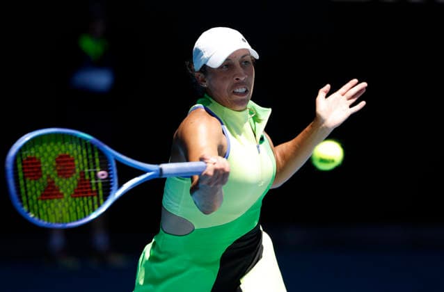 TENNIS AUSTRALIAN OPEN, Madison Keys in action during the Women™s 4th round match against compatriot Jessica Pegula of the USA on day 9 of the 2026 Australian Open tennis tournament at Melbourne Park in Melbourne, Monday, January 26, 2026. ( NO ARCHIVING MELBOURNE VICTORIA AUSTRALIA  Copyright: xROBxPREZIOSOx 20260126140858208587