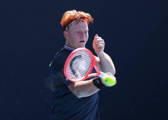 Jamie Mackenzie (GER) , Jungen Einzel, Boys Singles,Australian Open 2026, Melbourne Park, Melbourne, Victoria, Australia., *** Jamie Mackenzie GER , Boys Singles, Boys Singles,Australian Open 2026, Melbourne Park, Melbourne, Victoria, Australia , Copyright: xJuergenxHasenkopfx