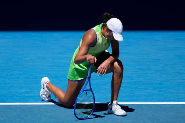 January 26, 2026: 9th seed MADISON KEYS of the USA in action against 6th seed JESSICA PEGULA of the USA on Rod Laver Arena in a Men s Singles 4th round match on day 9 of the 2026 Australian Open in Melbourne, Australia. PEGULA won 63 64. Cal Media Melbourne Australia - ZUMAc04_ 20260126_faf_c04_020 Copyright: xSydneyxLowx
