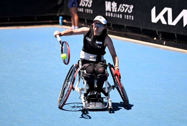TENNIS AUSTRALIAN OPEN, Momoko Ohtani of Japan in action during her 1st round wheelchair singles match against compatriot Saki Takamuro on day 9 of the 2026 Australian Open tennis tournament at Melbourne Park in Melbourne, Monday, January 26, 2026. ( NO ARCHIVING MELBOURNE VICTORIA AUSTRALIA  Copyright: xJAMESxROSSx 20260126158545935580
