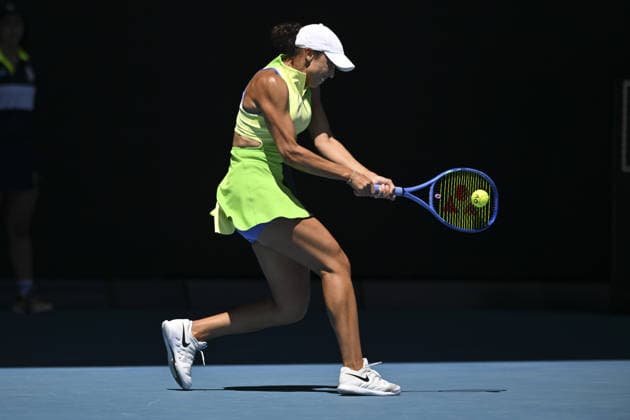 Australian Open 2026 MELBOURNE, AUSTRALIA - JANUARY 26: Maddison Keys of USA in action against Jessica Pegula of USA (not seen) during round 4 at the Australian Open grand slam tennis tournament at Melbourne Park in Melbourne, Australia on January 26, 2026. Mark Avellino Anadolu Melbourne Australia. Editorial use only. Please get in touch for any other usage.  Copyright: x2026xAnadoluxMarkxAvellinox