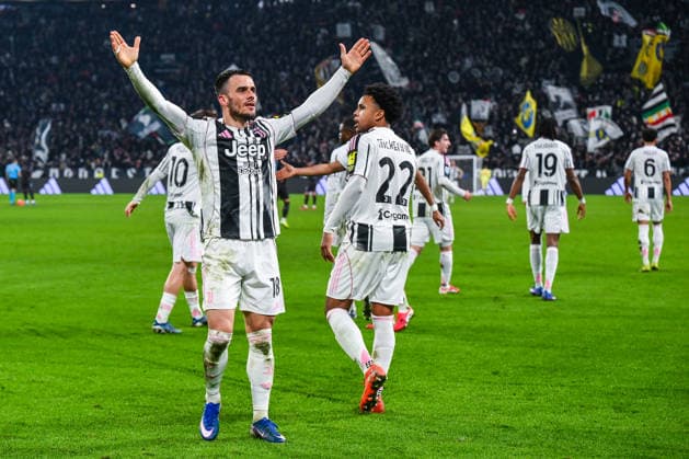 Juventus FC Vs SSC Napoli ,Serie A 2025 26 in Turin,Italy -25 JAN 2026. Filip Kostic of Juventus FC seen celebrating after scoring a goal during Serie A 2025 26 football match between Juventus FC and SSC Napoli at Allianz Stadium . FINAL SCORE; Juventus 3 : 0 Napoli Turin Italy Copyright: xFabrizioxCarabellixx xSOPAxImagesx 20260125GMA_3392_FilipKostic