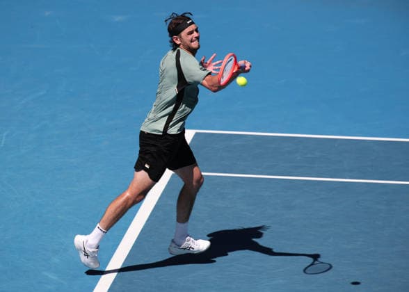 Taylor Fritz USA , Australian Open 2026 , Melbourne Park, Melbourne, Victoria, Australia Copyright: xJuergenxHasenkopfx