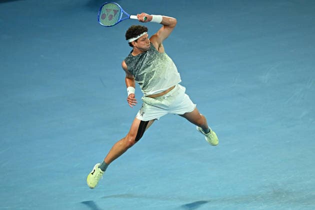 Australian Open - Melbourne Ben Shelton (USA) during his fourth round match at the 2026 Australian Open at Melbourne Park in Melbourne, AUSTRALIA, on January 26, 2026. Photo by Corinne Dubreuil ABACAPRESS.COM Melbourne Australia  Copyright: xDubreuilxCorinne ABACAx
