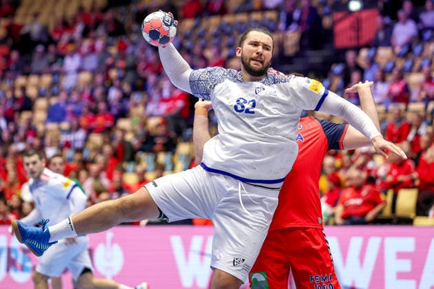 26 01 2026, Handball, Men s EHF EURO 2026, Norway Portugal, Jyske Bank Boxen in Herning, Denmark, Main Round Luis Diogo Sousa Frade Portugal 82 Denmark