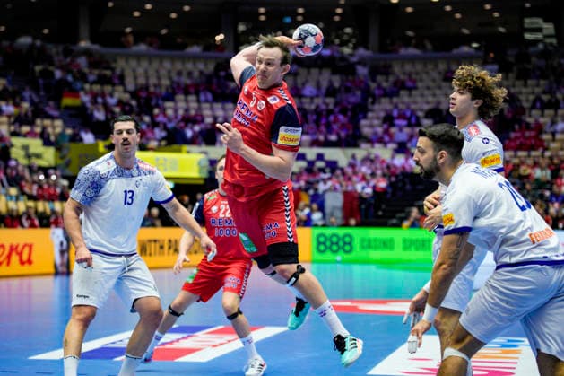 Handball European Championship 2026 Portugal Norway Herning, Denmark 20260126 Sander Sagosen during the European Championship handball match between Portugal and Norway at Boxen arena in Herning Photo Stian Lysberg Solum NTB Herning Denmark EDITORIAL USE ONLY RESTRICTED USE FOR BETTING COMPANIES  Copyright: xStianxLysbergxSolumx xNTBx