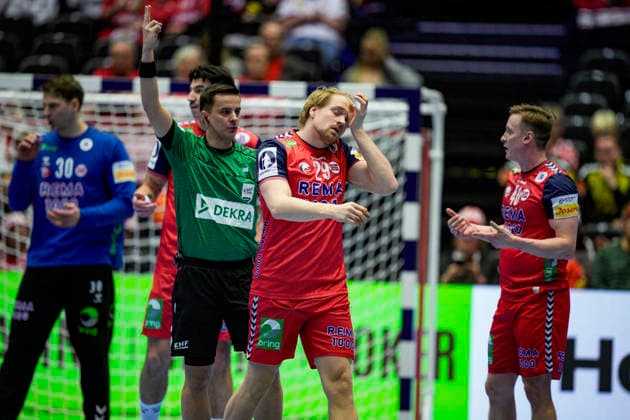 Handball European Championship 2026 Portugal Norway Herning, Denmark 20260126 Magnus Fredriksen during the European Championship handball match between Portugal and Norway at Boxen arena in Herning Photo Stian Lysberg Solum NTB Herning Denmark EDITORIAL USE ONLY RESTRICTED USE FOR BETTING COMPANIES  Copyright: xStianxLysbergxSolumx xNTBx