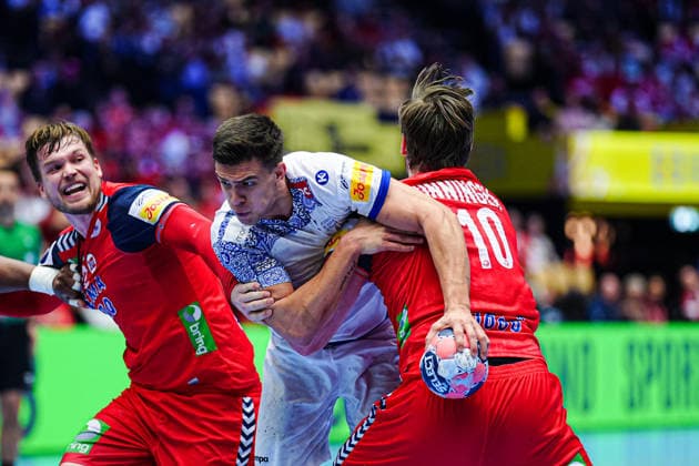 Thomas Solstad Norway, 32 , Francisco Costa Portugal, 26 , Vetle Roenningen Norway, 10 DEN, Portugal vs Norway, Handball, EHF European Championship 2026, Main Round, Matchday 3, 26 01 2026 DEN, Portugal vs Norway, Handball, EHF European Championship 2026, Main Round, Matchday 3, 26 01 2026 Herning Copyright: xEibner-Pressefoto MarcelxvonxFehrnx EP_MFN