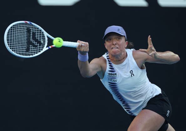 January 26, 2026, Melbourne, Victoria, Australia: IGA SWIATEK of Poland during her match against M. Inglis of Australia in the fourth round of Australian Open, Melbourne, Australia. Swiatek won 6:0, 6:3. Melbourne Australia - ZUMAc278 20260126_zsp_c278_032 Copyright: xMarcinxCholewinskix