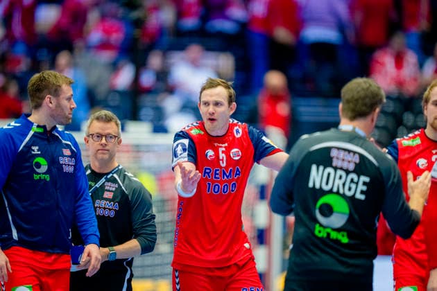 Handball European Championship 2026 Portugal Norway Herning, Denmark 20260126 National team manager Jonas Wille, Vetle Eck Aga and Sander Sagosen after the European Championship handball match between Portugal and Norway in the Boxen arena in Herning Photo Stian Lysberg Solum NTB Herning Denmark EDITORIAL USE ONLY RESTRICTED USE FOR BETTING COMPANIES  Copyright: xStianxLysbergxSolumx xNTBx