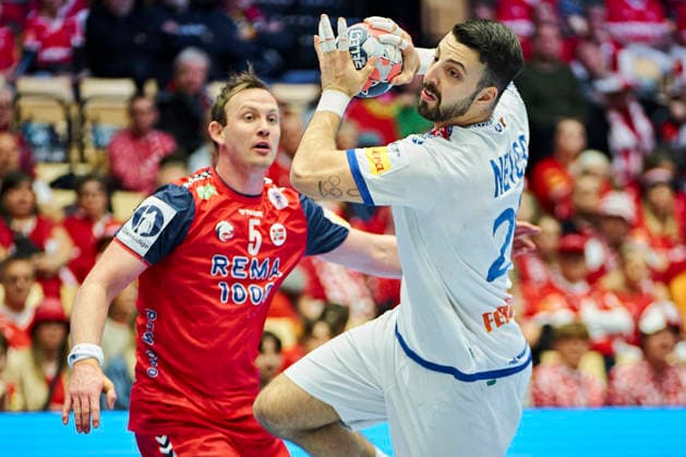 European Men s Handball Championship Portugal Norway Portugal s Miguel Neves during the EHF Euro 2026 main round men s handball match between Portugal and Norway at Jyske Bank Boxen in Herning, Monday, January 26, 2026 Photo Thomas Traasdahl Ritzau Scanpix , Copenhagen Denmark  Copyright: RitzauxScanpix ThomasxTraasdahlx spdk20260126-180807-L