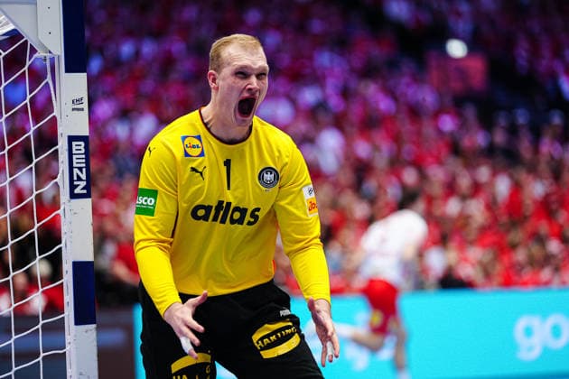 Cheering after parade David Spaeth Germany, 01 DEN, Germany vs Denmark, Handball, EHF European Championship 2026, Main Round, Matchday 3, 26 01 2026 DEN, Germany vs Denmark, Handball, EHF European Championship 2026, Main Round, Matchday 3, 26 01 2026 Herning Copyright: xEibner-Pressefoto MarcelxvonxFehrnx EP_MFN