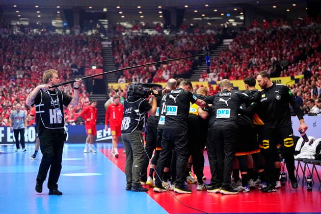 European Men s Handball Championship Denmark Germany Germanyys players prior to the EHF Euro 2026 main round men s handball match between Denmark and Germany at Jyske Bank Boxen in Herning, Monday, January 26, 2026 Photo Bo Amstrup Scanpix 2026 , Herning Denmark  Copyright: BoxAmstrupx spdk20260126-202958-L