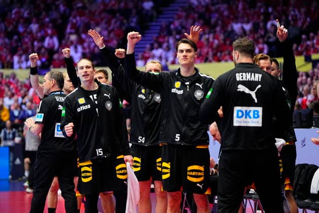European Men s Handball Championship Denmark Germany German players during to the EHF Euro 2026 main round men s handball match between Denmark and Germany at Jyske Bank Boxen in Herning, Monday, January 26, 2026 Photo Bo Amstrup Scanpix 2026 , Herning Denmark  Copyright: BoxAmstrupx spdk20260126-203415-L