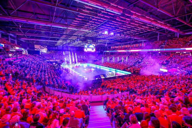 26 01 2026, Handball, Men s EHF EURO 2026, Germany Denmark, Jyske Bank Boxen in Herning, Denmark, Main Round Feature Overview Interior View Overview Spectators Fans Visitors Full Venue Denmark