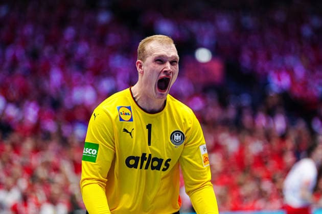 Cheering after parade David Spaeth Germany, 01 DEN, Germany vs Denmark, Handball, EHF European Championship 2026, Main Round, Matchday 3, 26 01 2026 DEN, Germany vs Denmark, Handball, EHF European Championship 2026, Main Round, Matchday 3, 26 01 2026 Herning Copyright: xEibner-Pressefoto MarcelxvonxFehrnx EP_MFN