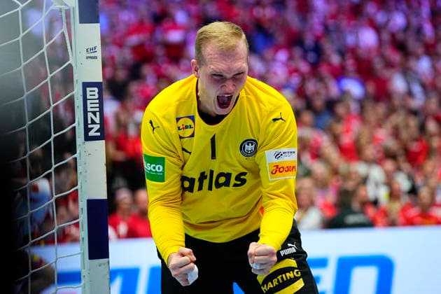 European Men s Handball Championship Denmark Germany Germany Germanyys goalkeeper David Spath during the EHF Euro 2026 main round men s handball match between Denmark and Germany at Jyske Bank Boxen in Herning, Monday, January 26, 2026 Photo Bo Amstrup Scanpix 2026 , Herning Denmark  Copyright: BoxAmstrupx spdk20260126-210747-L
