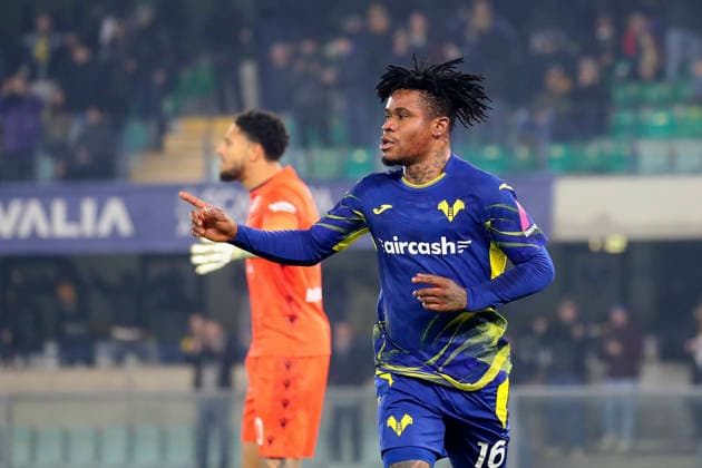 Verona™s Gift Orban celebration goal 1-1 during the Serie A soccer match between Hellas Verona and Udinese at the Bentegodi Stadium in Verona, north west Italy - Monday , January 26 , 2026. - Soccer .  Copyright: xPaolaxGarbuio LaPressex