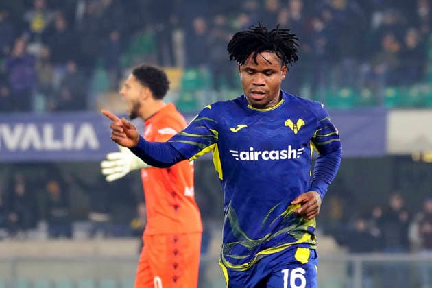 Verona™s Gift Orban celebration goal 1-1 during the Serie A soccer match between Hellas Verona and Udinese at the Bentegodi Stadium in Verona, north west Italy - Monday , January 26 , 2026. - Soccer .  Copyright: xPaolaxGarbuio LaPressex