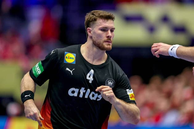 26 01 2026, Handball, Men s EHF EURO 2026, Germany Denmark, Jyske Bank Boxen in Herning, Denmark, Main Round Johannes Golla Germany 04 Denmark