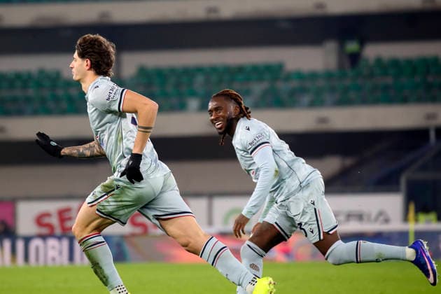 Udinese™s Alessandro Zanoli celebration goal 1-2 during the Serie A soccer match between Hellas Verona and Udinese at the Bentegodi Stadium in Verona, north west Italy - Monday , January 26 , 2026. - Soccer .  Copyright: xPaolaxGarbuio LaPressex