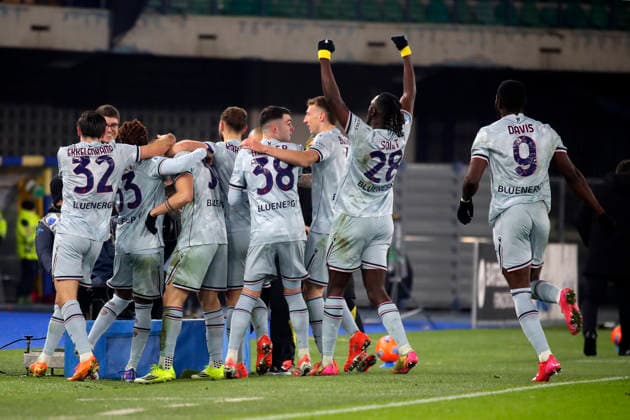 Udinese™s Alessandro Zanoli celebration goal 1-2 during the Serie A soccer match between Hellas Verona and Udinese at the Bentegodi Stadium in Verona, north west Italy - Monday , January 26 , 2026. - Soccer .  Copyright: xPaolaxGarbuio LaPressex