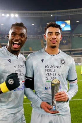 Udinese s Arthur Atta Panini player of the match during the Serie A soccer match between Hellas Verona and Udinese at the Bentegodi Stadium in Verona, north west Italy - Monday , January 26 , 2026. - Soccer .  Copyright: xPaolaxGarbuio LaPressex