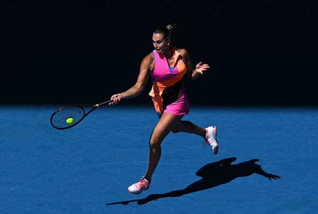 TENNIS AUSTRALIAN OPEN, Aryna Sabalenka of Belarus in action during the Women™s quarter finals match against Iva Jovic of USA on day 10 of the 2026 Australian Open tennis tournament at Melbourne Park in Melbourne, Tuesday, January 27, 2026. ( NO ARCHIVING MELBOURNE VICTORIA AUSTRALIA  Copyright: xJAMESxROSSx 20260127164607294961
