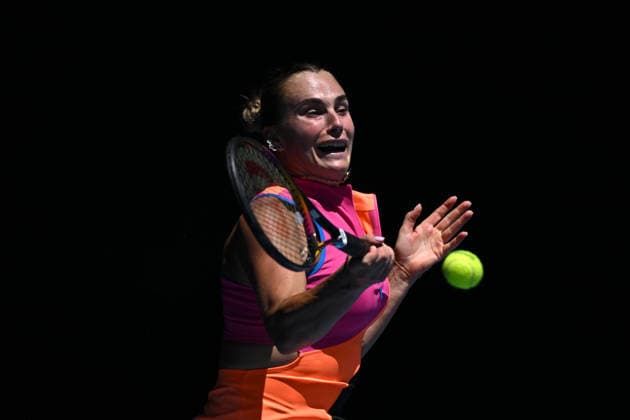 TENNIS AUSTRALIAN OPEN, Aryna Sabalenka of Belarus in action during the Women™s quarter finals match against Iva Jovic of USA on day 10 of the 2026 Australian Open tennis tournament at Melbourne Park in Melbourne, Tuesday, January 27, 2026. ( NO ARCHIVING MELBOURNE VICTORIA AUSTRALIA  Copyright: xJAMESxROSSx 20260127148000934700