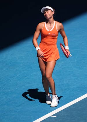 Iva Jovic USA reacts annoyed,anger,disappointed,disappointment,emotion, Australian Open 2026 Melbourne Park, Melbourne, Victoria, Australia Copyright: xJuergenxHasenkopfx