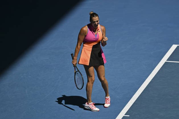 Australian Open 2026 MELBOURNE, AUSTRALIA - JANUARY 27: Aryna Sabalenka reaction after scoring a point against Iva Jovic (USA) (not seen) during the Quarterfinals at the Australian Open grand slam tennis tournament at Melbourne Park in Melbourne, Australia on January 27, 2026 Mark Avellino Anadolu Melbourne Australia. Editorial use only. Please get in touch for any other usage.  Copyright: x2026xAnadoluxMarkxAvellinox