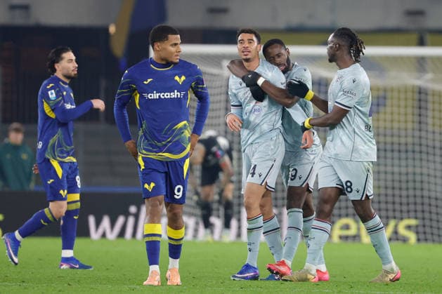 January 26, 2026, Verona, Italy: Keinan Davis of Udinese Calcio celebrates with Arthur Atta of Udinese Calcio and Jesper Karlstrom of Udinese Calcio after scoring goal for 1-3 during the Italian Serie A soccer match Hellas Verona vs Udinese Calcio at Marcantonio Bentegodi Stadium. Final score Hellas Verona 1:3 Udinese Calcio Verona Italy - ZUMAs197 20260126_aaa_s197_430 Copyright: xEmanuelexPennacchiox