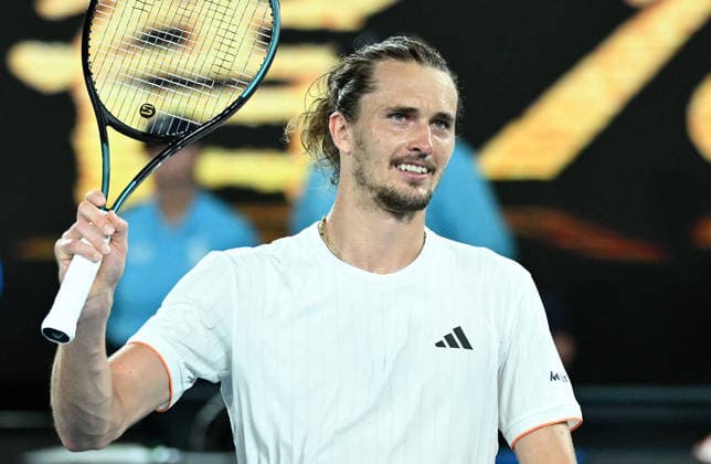 TENNIS AUSTRALIAN OPEN, Alexander Zverev of Germany celebrates winning the Men™s quarter final match against Learner Tien of USA on day 10 of the 2026 Australian Open tennis tournament at Melbourne Park in Melbourne, Tuesday, January 27, 2026. ( NO ARCHIVING MELBOURNE VICTORIA AUSTRALIA  Copyright: xJAMESxROSSx 20260127195569860096