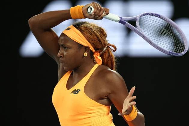 Coco Gauff during her quarter-final match Australian Open tennis tournament, Day Ten, Melbourne Park, Australia - 27 Jan 2026Melbourne Melbourne Park Victoria (VIC) Australia  Copyright: xEllaxLing Shutterstockx 16403664d