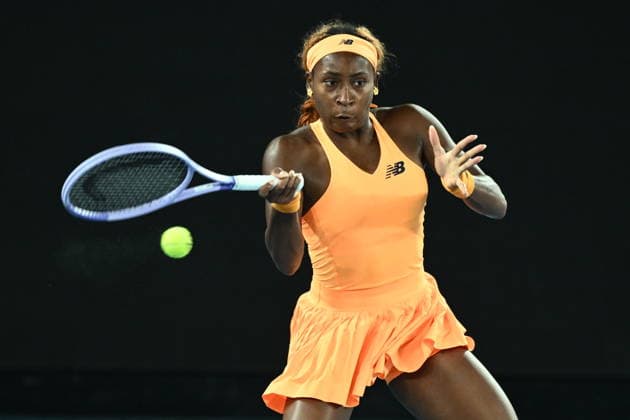 TENNIS AUSTRALIAN OPEN, Coco Gauff of USA in action during the Women™s quarter final match against Elina Svitolina of Ukraine on day 10 of the 2026 Australian Open tennis tournament at Melbourne Park in Melbourne, Tuesday, January 27, 2026. ( NO ARCHIVING MELBOURNE VICTORIA AUSTRALIA  Copyright: xJOELxCARRETTx 20260127188566150320