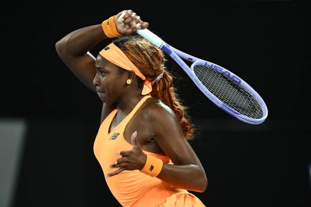 TENNIS AUSTRALIAN OPEN, Coco Gauff of USA in action during the Women™s quarter final match against Elina Svitolina of Ukraine on day 10 of the 2026 Australian Open tennis tournament at Melbourne Park in Melbourne, Tuesday, January 27, 2026. ( NO ARCHIVING MELBOURNE VICTORIA AUSTRALIA  Copyright: xJOELxCARRETTx 20260127178667044257
